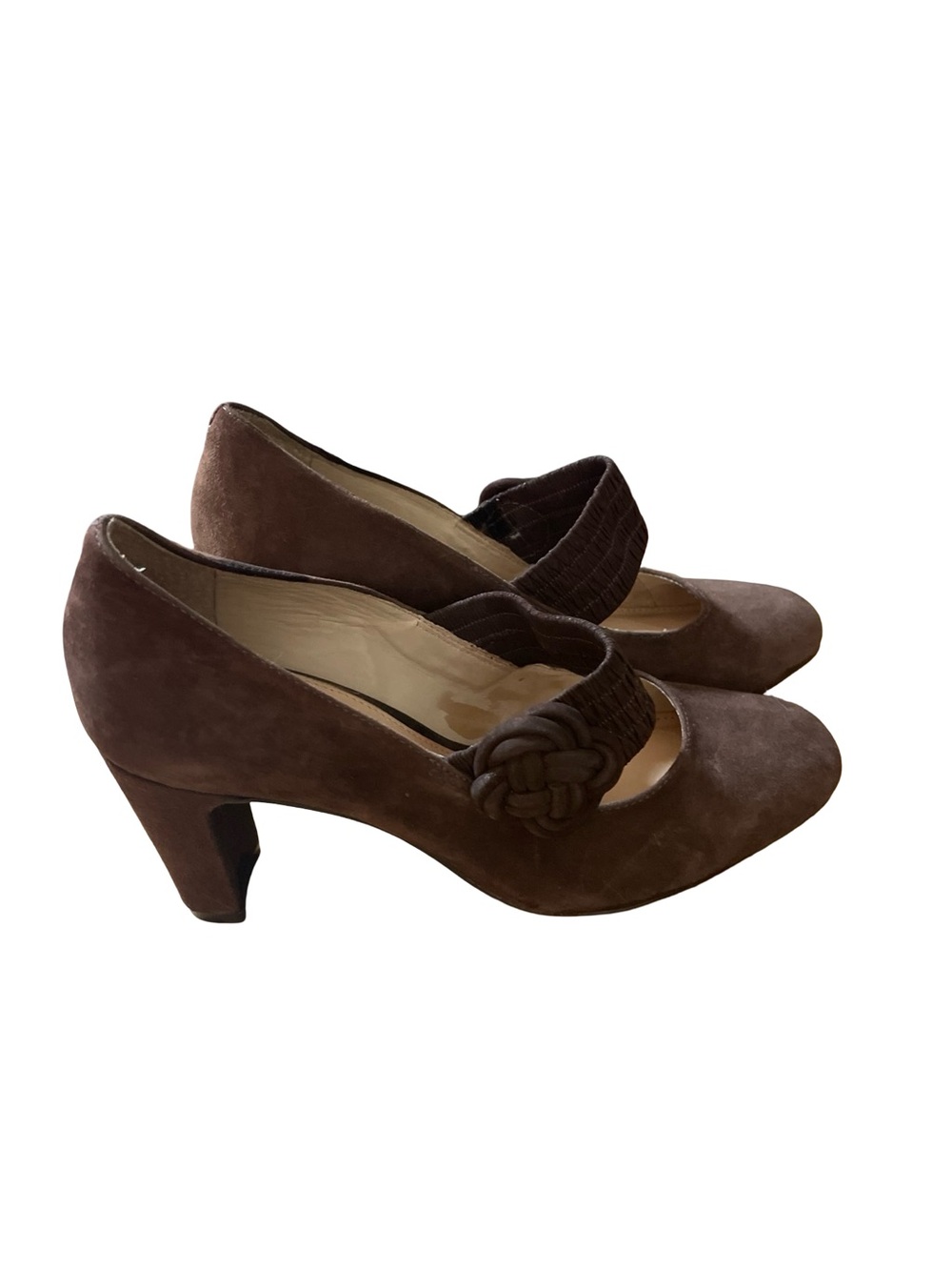 Nurture Madge dark brown suede leather Mary Jane pumps slip on block heel shoe 6 - Picture 3 of 16